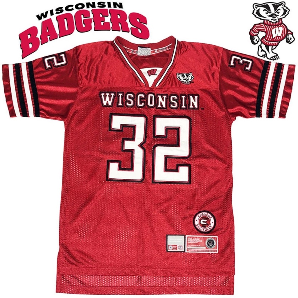 Wisconsin Badgers Football Jersey # 32  med youth 12/14  good condition 1992